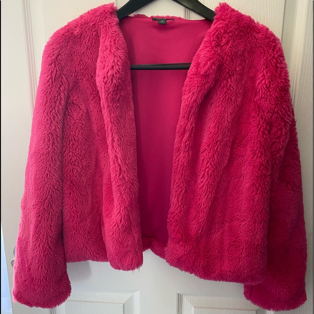 Hot Pink faux fur jacket